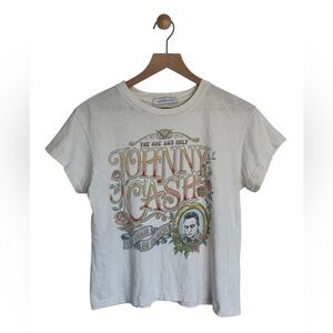 Daydreamer Johnny Cash The One and Only Tour Tee Cream Cotton T-Shirt Size S